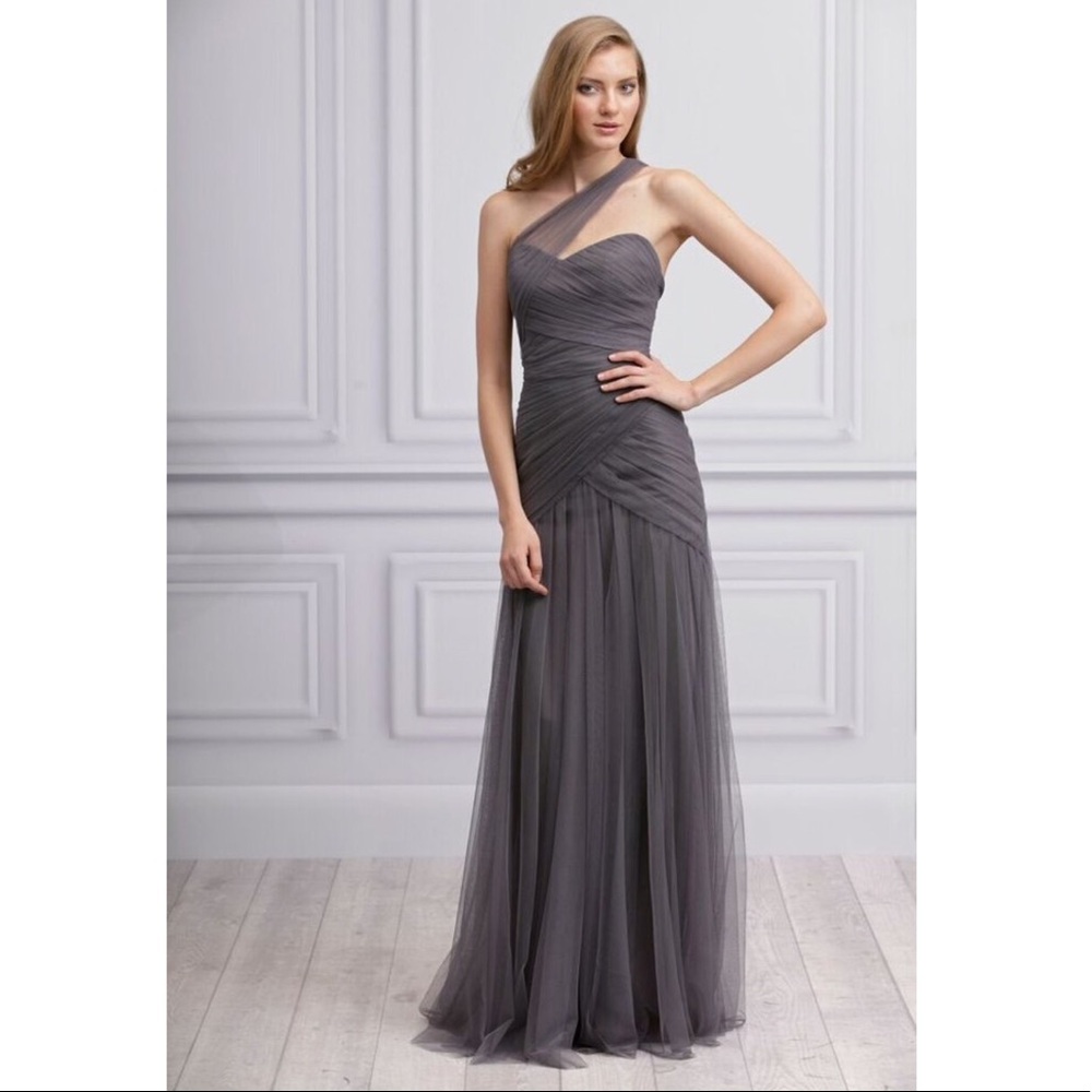 Monique Lhuillier Bridesmaid One Shoulder Gown